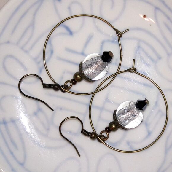 Artisan earrings 515# bohemian Victorian earrings Letter in a bottle glass fili - Picture 5 of 5